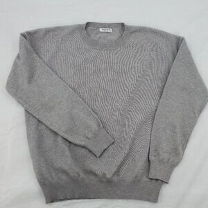 Ekouaer Textured Knit Sweater Heather Gray Crew Neck Size L